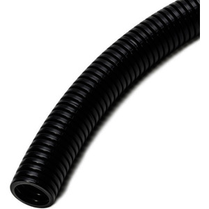 flexibler Kabelschutzschlauch leicht gewellt schwarz 25m 