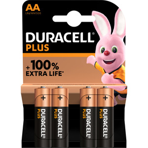 Duracell Plus Alkaline-Batterien 4AA Click-Pack 4 Stück 