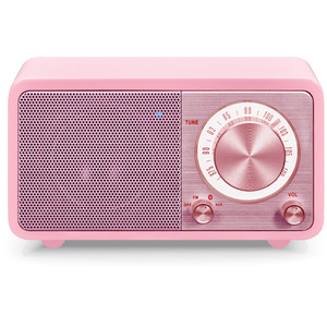 Radio WR-7 Bluetooth Tragetasche Echtholzgehäuse rosa 